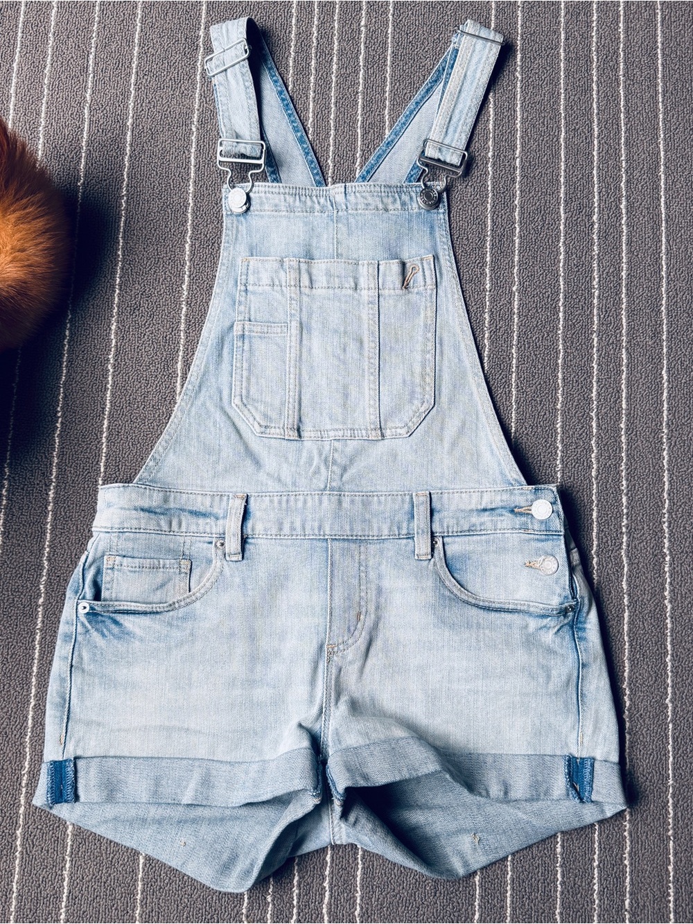 Garage Light Blue Denim Short Overalls